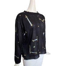 YOSHI KONDO BLACK PRINT SWEATER (M)