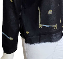 YOSHI KONDO BLACK PRINT SWEATER (M)