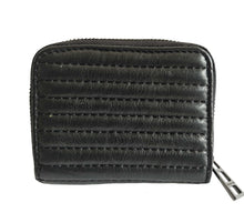 ZADIG & VOLTAIRE BLACK LEATHER ZIP AROUND QUILTED MINI WALLET