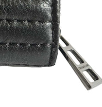 ZADIG & VOLTAIRE BLACK LEATHER ZIP AROUND QUILTED MINI WALLET