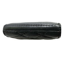 ZADIG & VOLTAIRE BLACK LEATHER ZIP AROUND QUILTED MINI WALLET