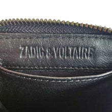 ZADIG & VOLTAIRE BLACK LEATHER ZIP AROUND QUILTED MINI WALLET