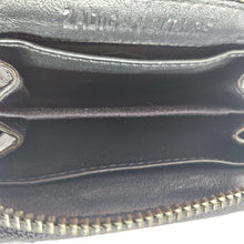 ZADIG & VOLTAIRE BLACK LEATHER ZIP AROUND QUILTED MINI WALLET