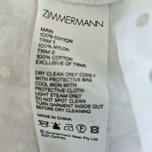 ZIMMERMANN CREAM DOT PRINT LACE TRIM SMOCKED BLOUSE (2)