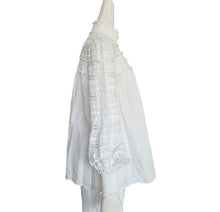 ZIMMERMANN CREAM DOT PRINT LACE TRIM SMOCKED BLOUSE (2)