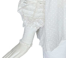 ZIMMERMANN CREAM DOT PRINT LACE TRIM SMOCKED BLOUSE (2)