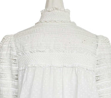 ZIMMERMANN CREAM DOT PRINT LACE TRIM SMOCKED BLOUSE (2)