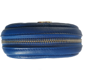 CHANEL BLUE CLASSIC ROUND COIN PURSE