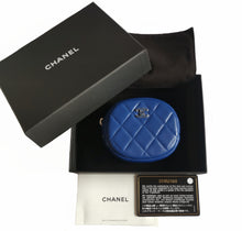CHANEL BLUE CLASSIC ROUND COIN PURSE