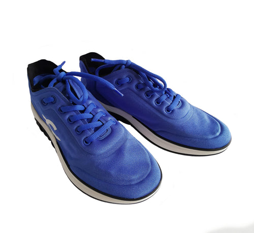 CHANEL BLUE LYCRA CC SNEAKERS (39)