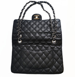 CHANEL BLACK CAVIAR MEDIUM CLASSIC DOUBLE FLAP BAG