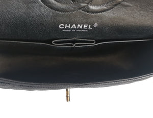 CHANEL BLACK CAVIAR MEDIUM CLASSIC DOUBLE FLAP BAG
