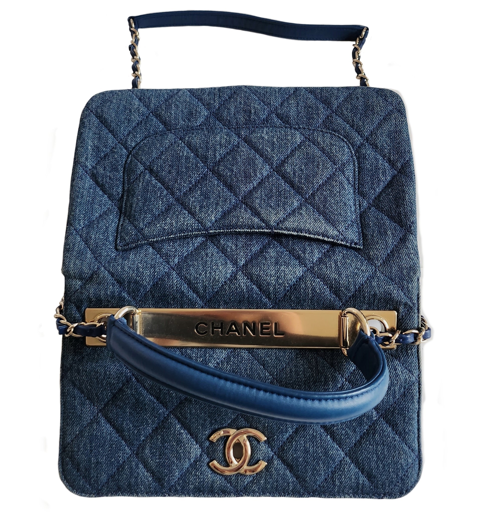 Chanel coco handle bag Blue Denim ref.174920 - Joli Closet