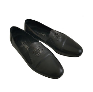 CHANEL BLACK LEATHER MOCASSINS LOAFERS (38.5) – ReFrock