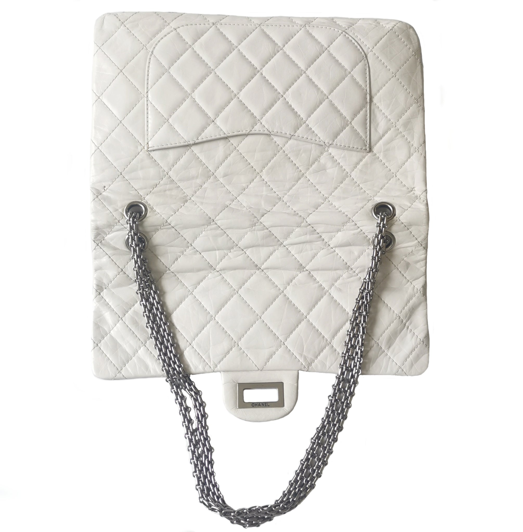 Chanel 2.55 Reissue Double Flap 227 Blanc fonce/ Dark white Marble Aged  Calfskin with Gold Hardware #KELC-33 – Luxuy Vintage
