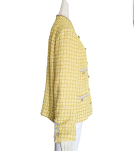 CHANEL 2020 S/S YELLOW AND GOLD TWEED JACKET (50)