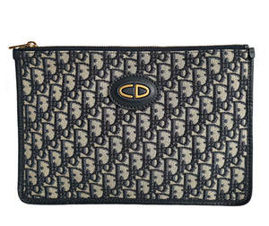 DIOR BLUE MONOGRAM OBLIQUE CANVAS POUCH