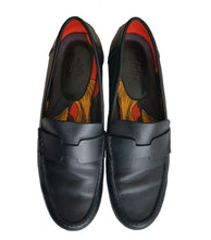 HERMES BLACK KENNEDY LEATHER LOAFERS (38)