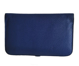 HERMES ROYAL BLUE TOGO LEATHER DOGON DUO WALLET