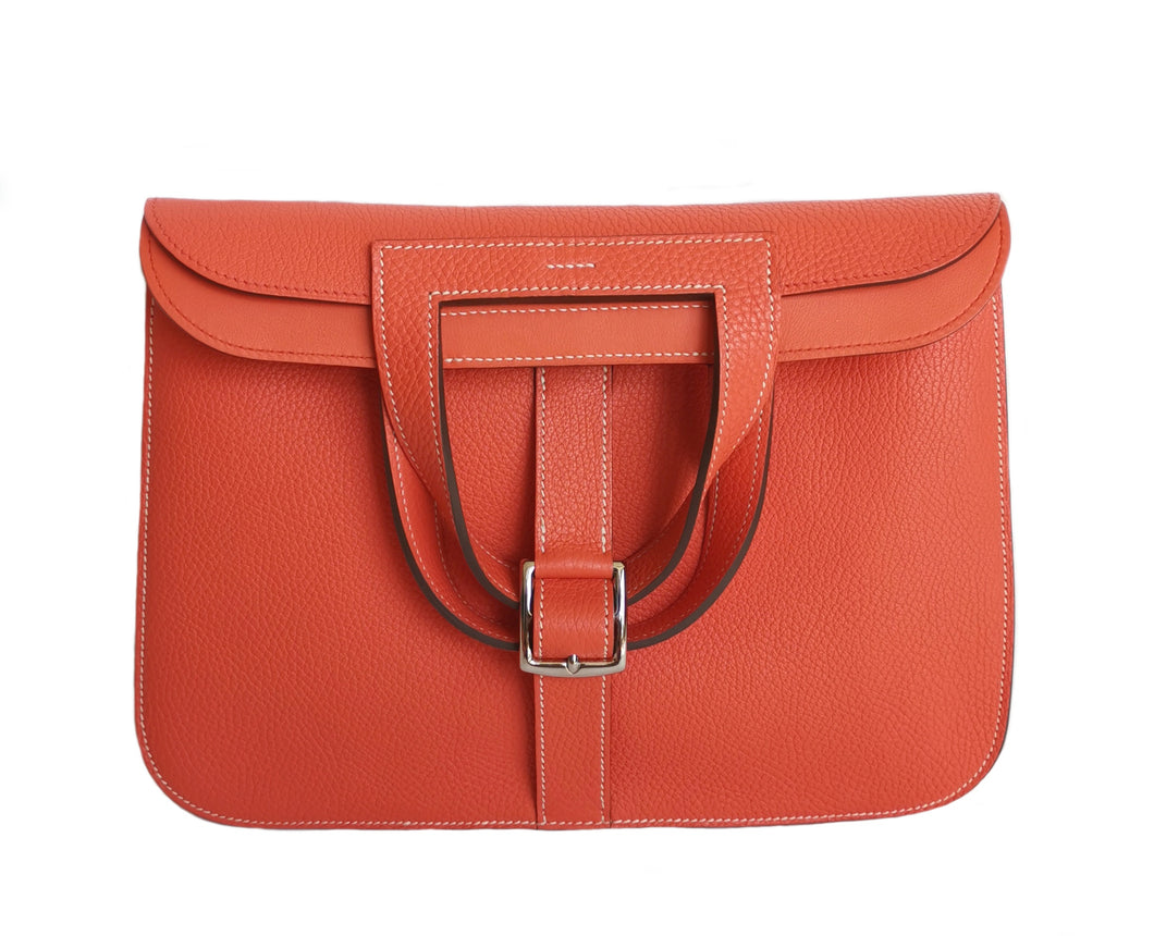 HERMES POPPY ORANGE CLEMENCE HALZAN 31 CROSSBODY BAG