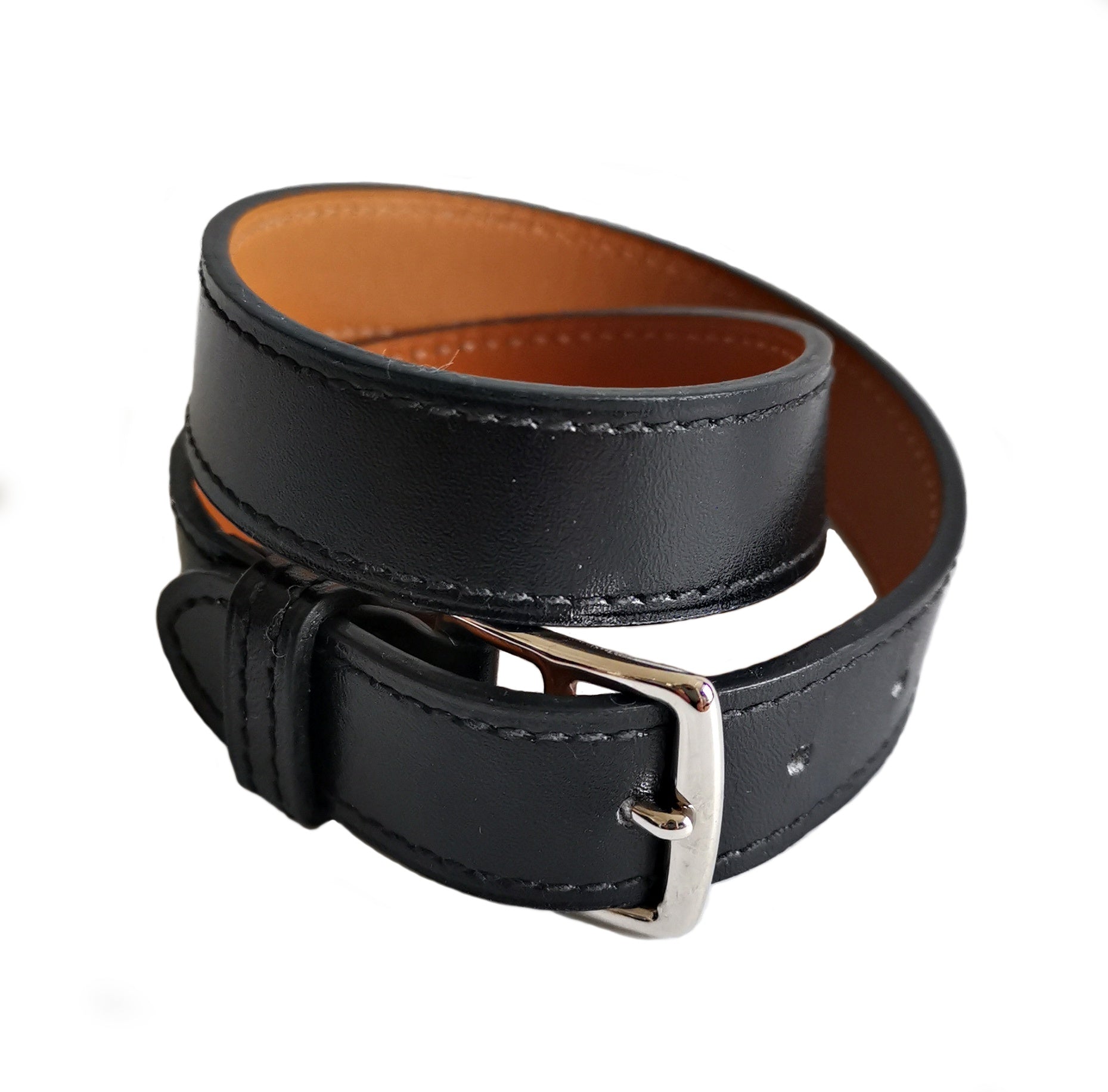 Hermès 'Kelly Double Tour' Bracelet Black Leather Palladium | craft-ivf.com