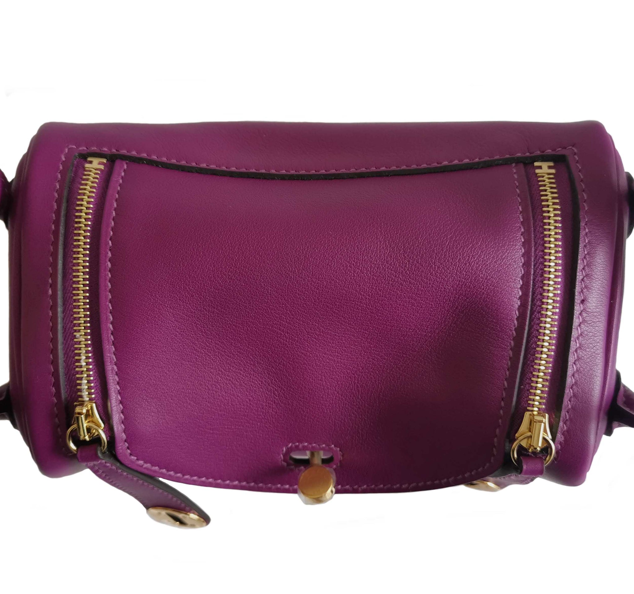 Hermes Hermès Lindy Pink Leather Handbag () In Purple