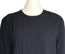 MIU MIU NAVY BLUE PLEATED FRONT BLOUSE (38)