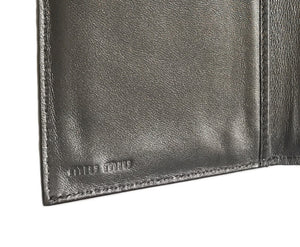 MIU MIU METALLIC TWO-FOLD PATENT LEATHER WALLET