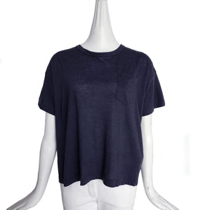 SACAI NAVY SHORT SLEEVES TEE WITH ROPE LACE BACK (2)