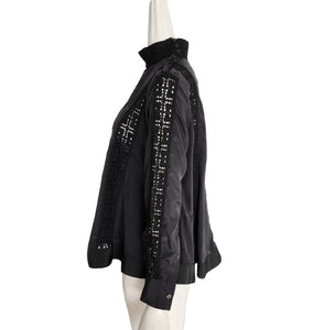 SACAI LUCK BLACK EYELET LACE PANEL BLOUSE (2)