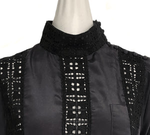 SACAI LUCK BLACK EYELET LACE PANEL BLOUSE (2)